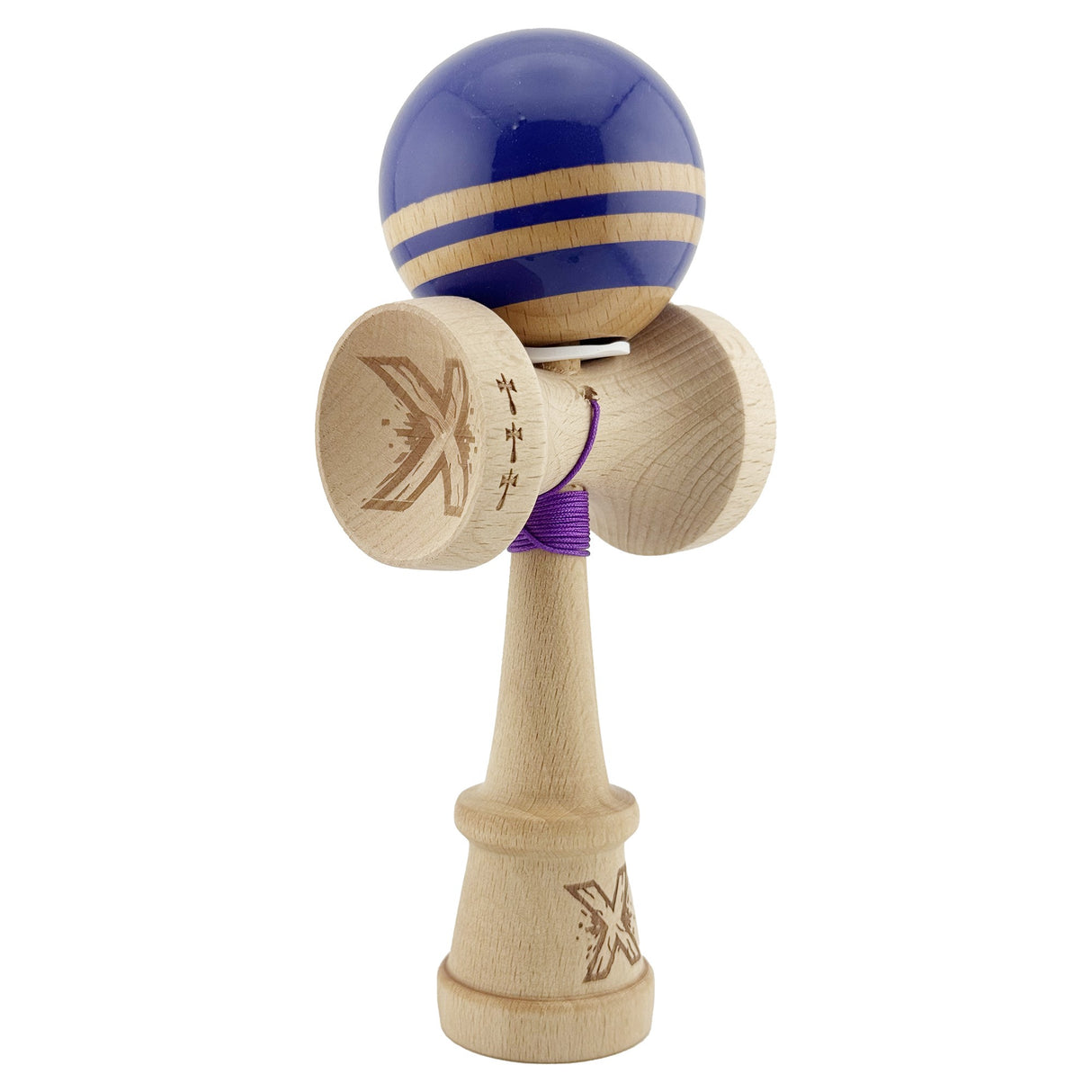 Kendama Originala X - Rainbow, Super Sticky, V3 King Size Cup, Gaura in Baza, Profesionala, Vivimall, din Lemn, 18 cm, Violet