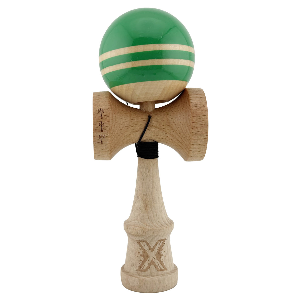 Kendama Originala X - RAINBOW , Profesionala, Vivimall, din Lemn, 18 cm, Verde -largel balls+large handle +Original Super Sticky
