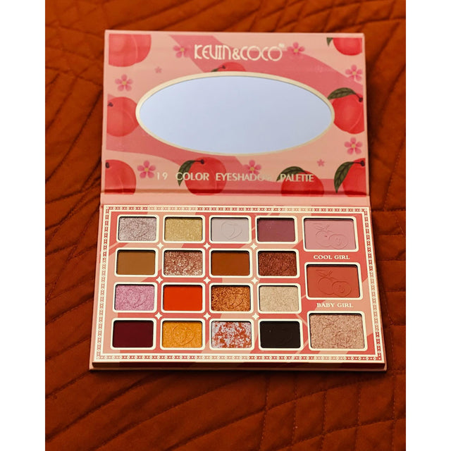 Palete De Machiaj, Kevin & Coco, Peach, Fard De Pleoape, 19 Culori, 19X13X1.5 Cm - vivimall.ro