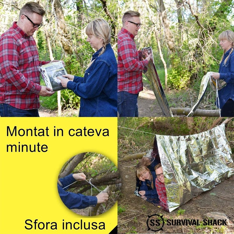 Kit supravietuire multifunctional Vivimall, Instrumente profesionale, Trusa de Prim-Ajutor, pentru Camping, Drumetii, Aventuri in aer liber, borseta inclusa, model army - vivimall.ro