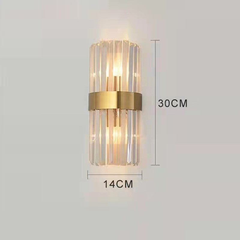 Lampa de Perete in Interior, Flippy, Lampa de Lux pentru Decor de Interior, Corp de Iluminat Tip aplica, din Inox Auriu si Cristal, Lumina Calda Rece Neutra, 30 x 14 cm, Ideal pentru Camere Mici si Medii, Transparent Auriu - vivimall.ro