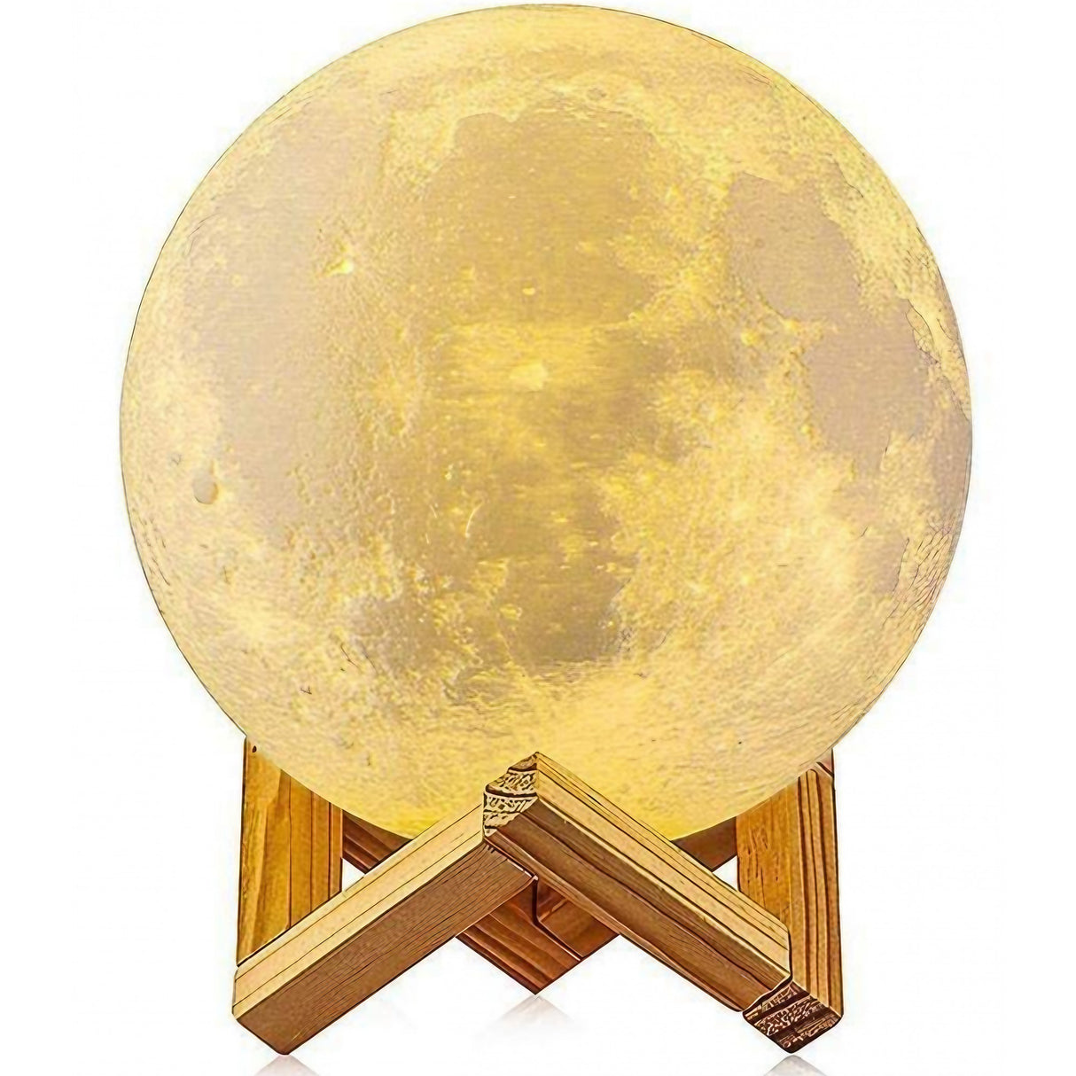 Lampa de veghe in forma de luna 3D Moon Light Multicolor, alimentare baterii, stand plastic inclus, 8 cm, Vivimall - vivimall.ro