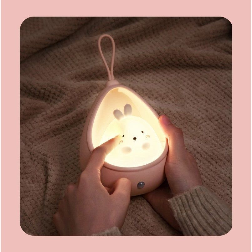 Hordozható éjszakai fény 2 üzemmóddal, nem mérgező szilikon, USB-n újratölthető, mozgásérzékelővel, cicás