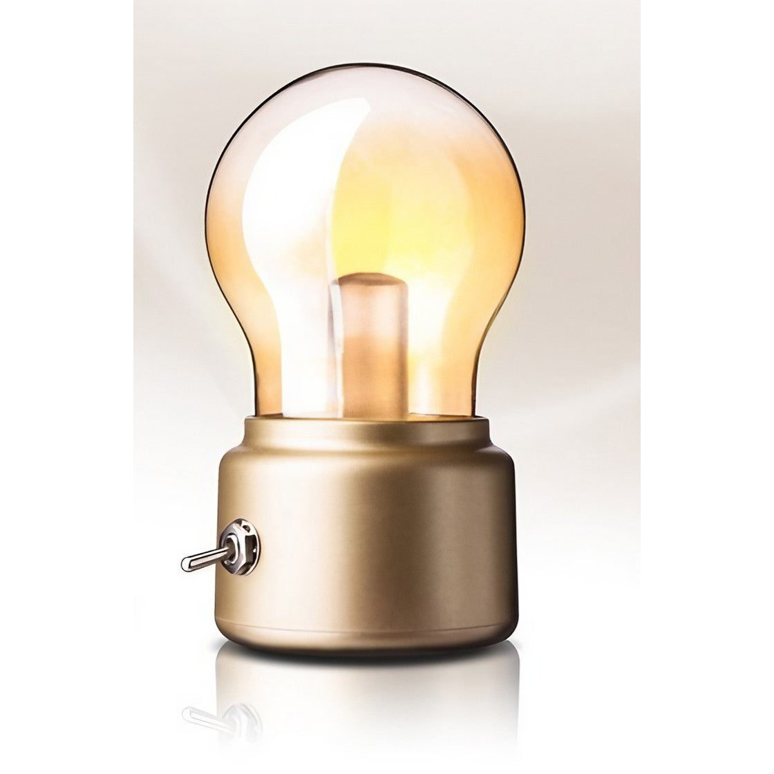 Port USB de încărcare lampă LED decorativă retro bulb, detaliu bază, vedere din spate