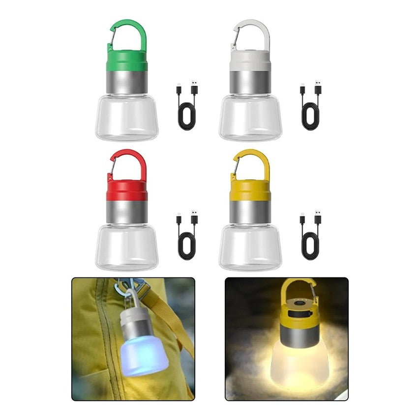 Lampa Portabila, Flippy, de Voiaj/Camping, Incarcare USB, IPX5, LED RGB, din ABS, 300 mAh, 10 x 5.5 x 5.5 cm, Verde