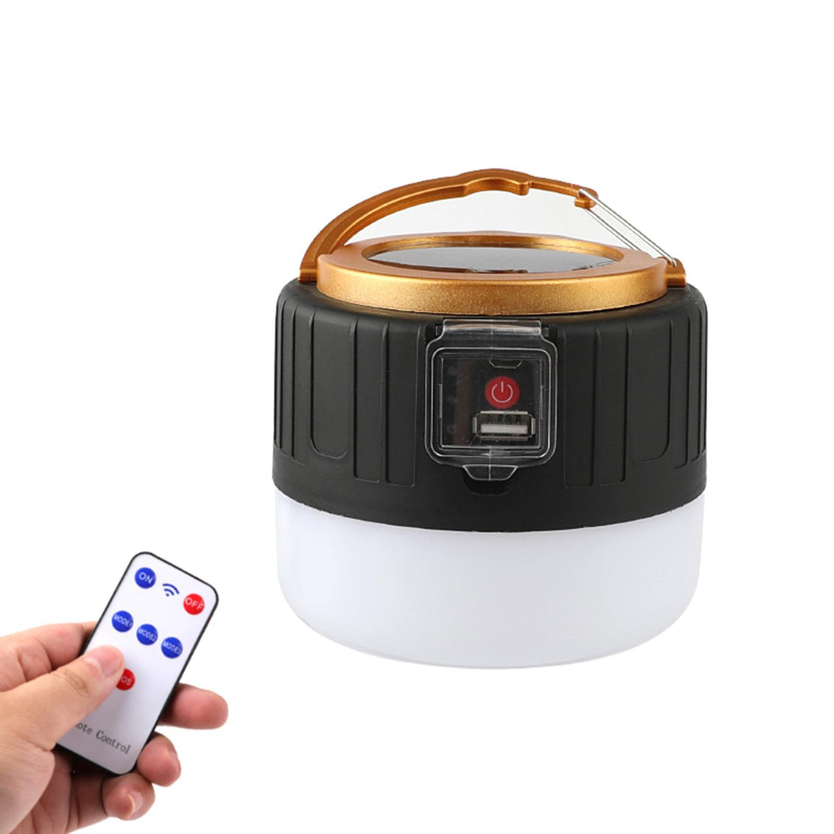 Hordozható lámpa, napelemes + USB töltés, intelligens akkumulátor kijelző, 32 MP hatótávolság, 3 üzemmód