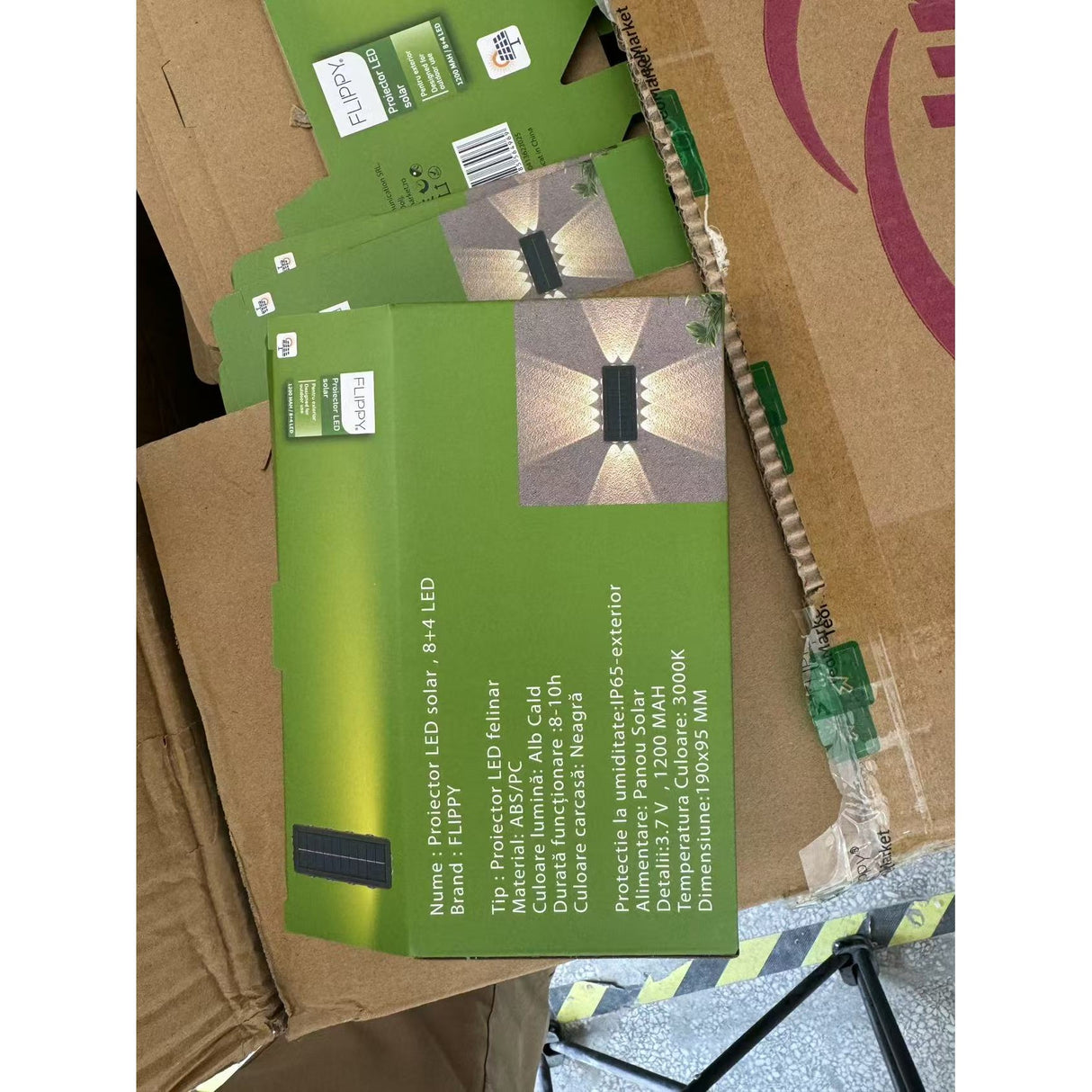 Lampa Solara, Vivimall, 8+4 LED, Lumina Calda, din ABS+PC, 19 x 9.5 cm, IP65, Negru - vivimall.ro