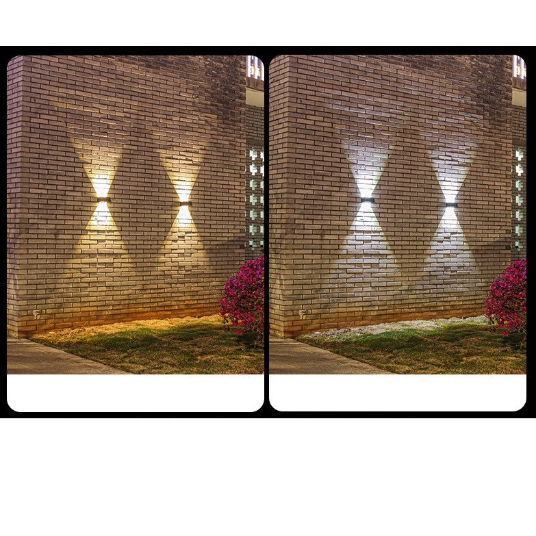 Lampa solara LED bidirectionala Vivimall, cu panou ajustabil, comutator culoare lumina, pentru perete, scari, gradina, terasa, 16 x 6.5 cm, 6 LED-uri, material ABS, baterie 3.7 V, 1200mah, multicolor - vivimall.ro