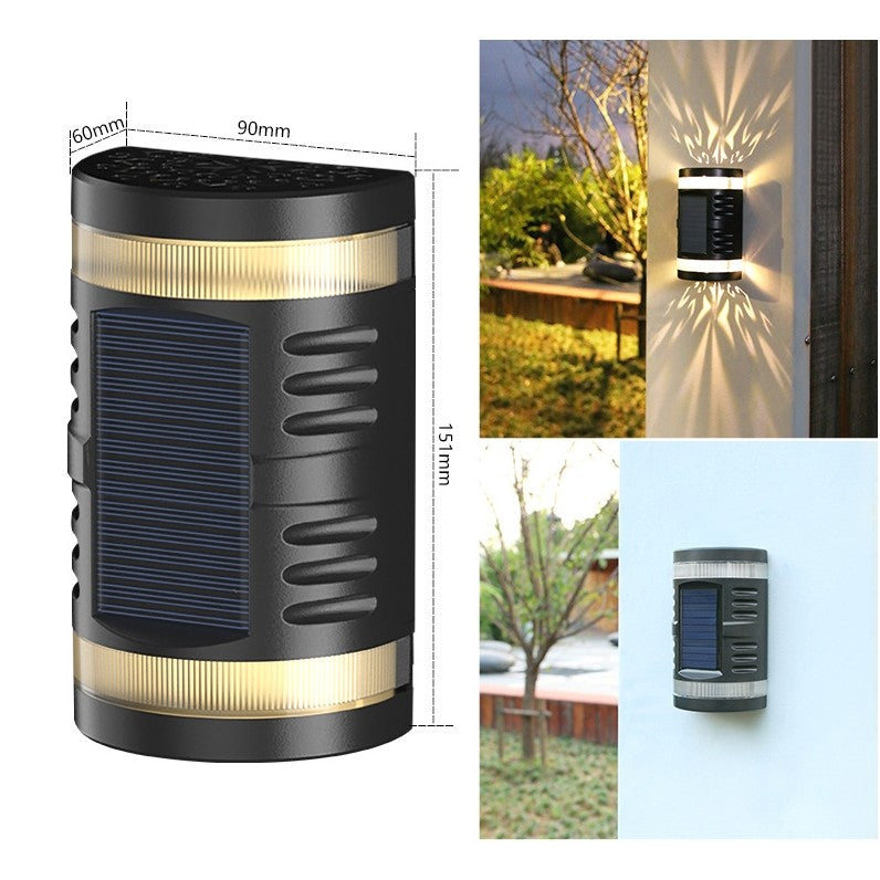 Lampa solara LED decorativa cu lumina bidirectionala Vivimall, IP65, 1.2V, 600mah, 15.1 x 9 x 6 cm, material ABS, alb cald - vivimall.ro