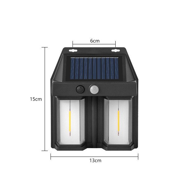 Lampa Solara LED Decorativa de Perete, Vivimall, pentru Exterior, Suspendata, 800mAh, 15x13x6 cm, Neagra - vivimall.ro