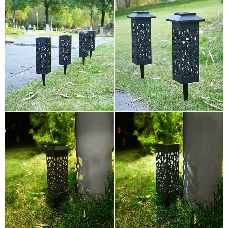 Lampa solara LED Vivimall, tip felinar cu acoperis, pentru gradina, inaltime 30.2 cm, putere 0.2W, 1.2V, 600mAh, alb cald - vivimall.ro