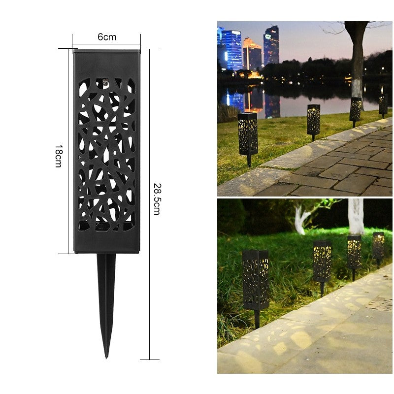 Lampa solara LED Vivimall, tip felinar, pentru gradina, inaltime 28.5 cm, putere 0.2W, 1.2V, 600mAh, alb cald - vivimall.ro