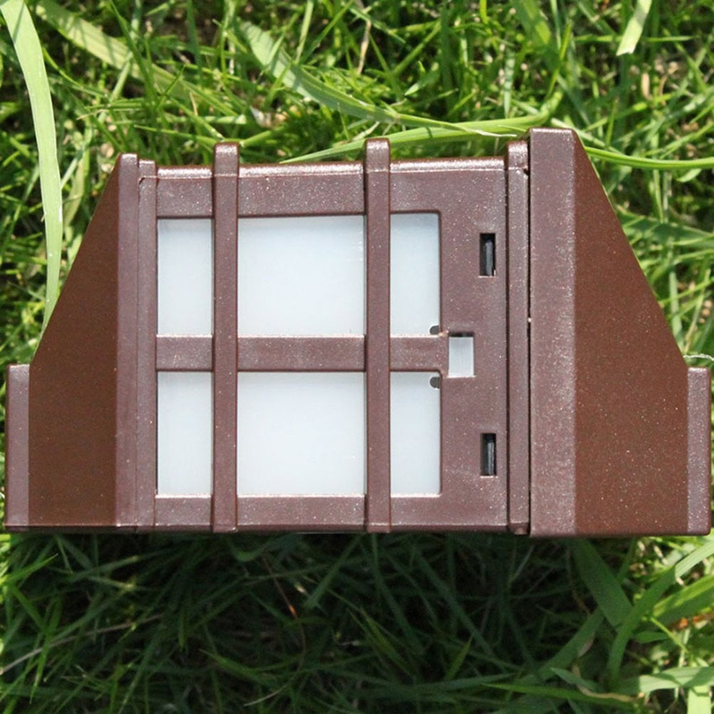 Lampa solara LED tip Felinar pentru perete Vivimall, 11.5 x 8.3cm, 1.2V, ABS, 400mAh, alb rece - vivimall.ro