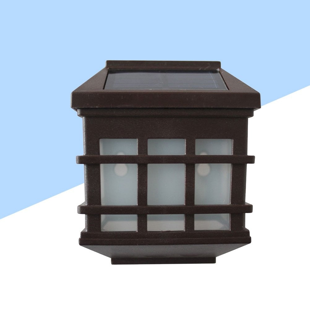 Lampa solara LED tip Felinar pentru perete Vivimall, 11.5 x 8.3cm, 1.2V, ABS, 400mAh, alb rece - vivimall.ro