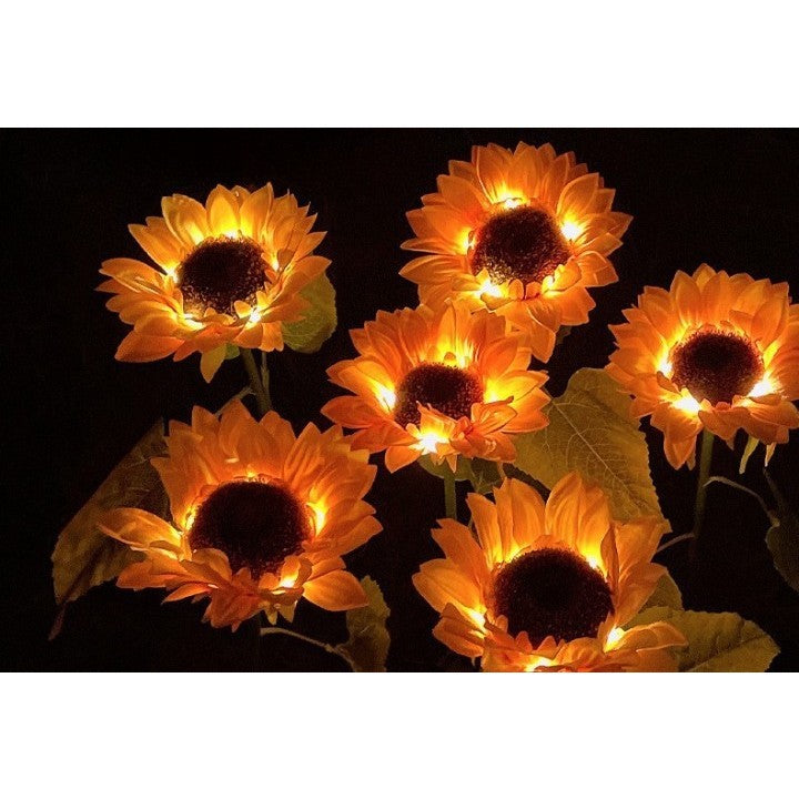 Lampa solara LED tip Floarea Soarelui, inaltime 70 cm, Pentru gradina, Vivimall, Resigilat - vivimall.ro