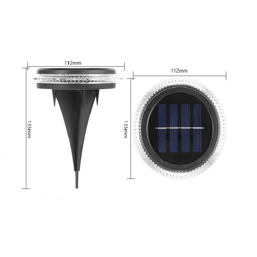 Lampa solara LED tip spot pentru gradina Vivimall, 8 LED-uri, material ABS si Policarbonat, baterie 1.2V, 600mah, 12 x 13.5 cm, alb rece - vivimall.ro