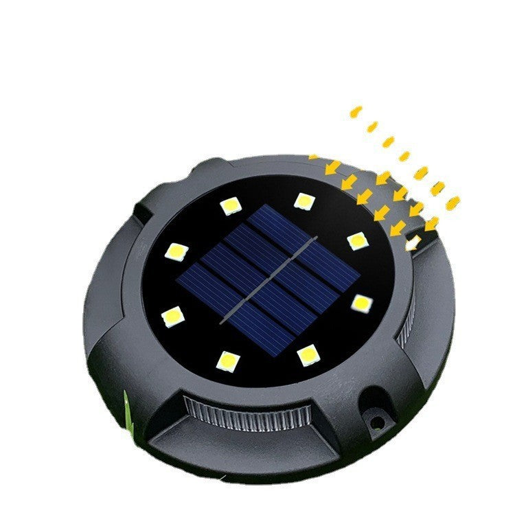 Lampa solara LED tip spot pentru gradina Vivimall, cu 4 leduri laterale multicolore si 8 leduri principale alb rece, IP65, material ABS, baterie 2V, 700 mah, 11x13.5 cm, multicolor - vivimall.ro