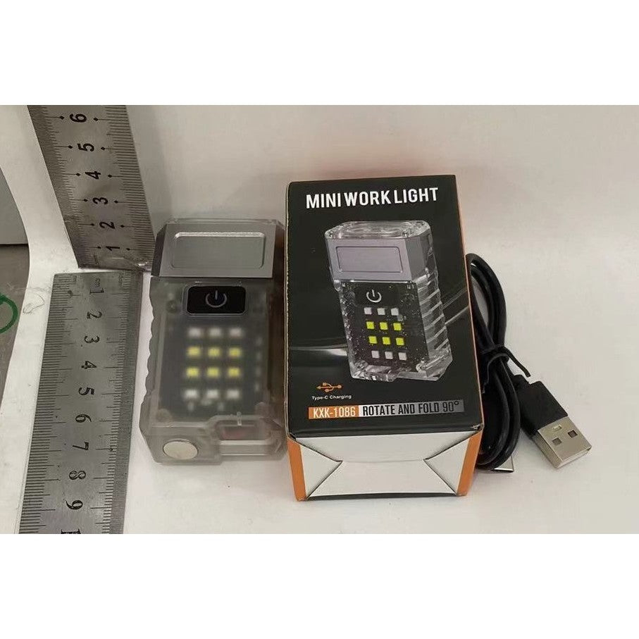 Lanterna UV LED Portabila, Vivimall, Incarcare USB Tip C, Raza 50 m, 5W, 3 Culori de Lumina, 1200 mAh, 8 x 2 x 4.2 cm, Transparent Fluorescent - vivimall.ro