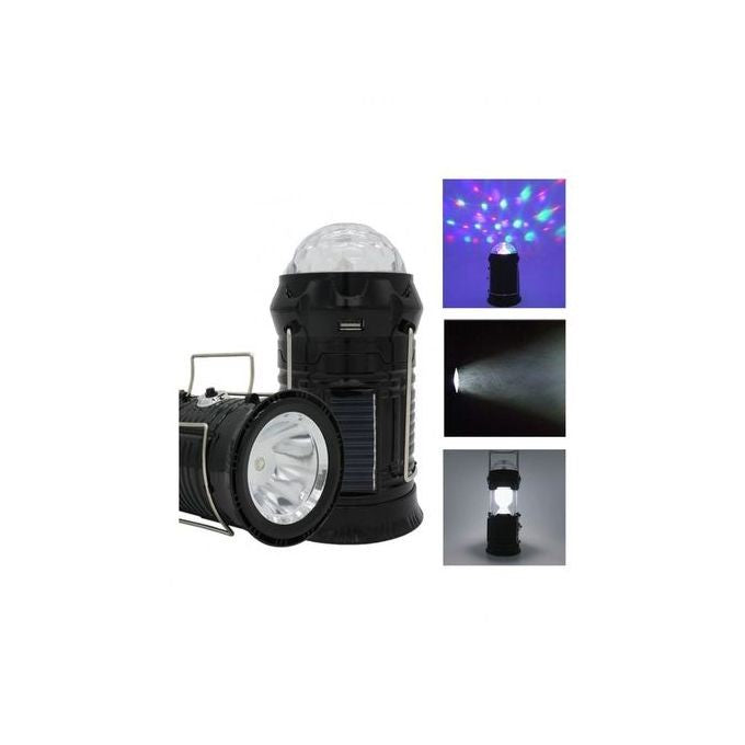 Lanternă pliabilă de camping Magic cool cu lampă disc și USB Vivimall, Lanterna, Felinar, 6 LED + 1 W + 3C culori, Negru - vivimall.ro