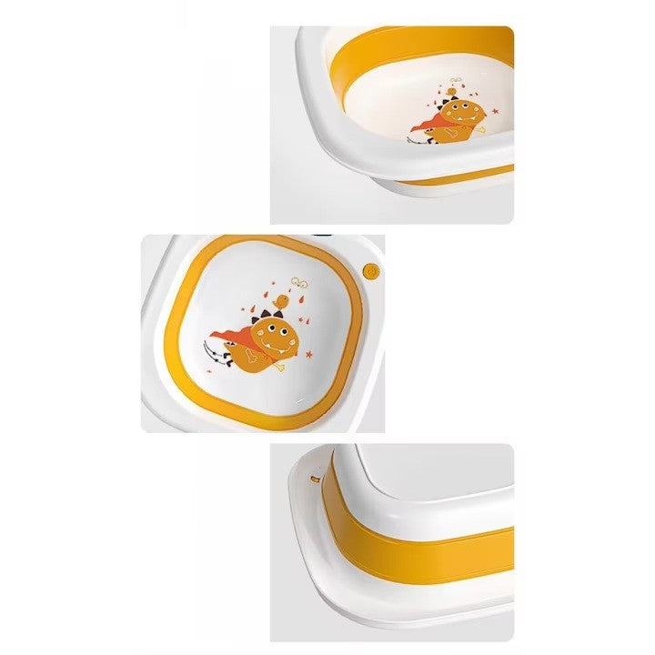 Lavoar Pliabil, Vivimall, pentru Copii 1-8 Ani, Model Animat, din PP+TPE, 32x29x10 cm, Portocaliu - vivimall.ro