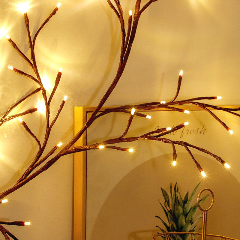 Instalatie Craciun tip Creanga Vivimall, 144 LED-uri, Conectare USB, 8 Jocuri de Lumini, Telecomanda, 2.5 m, Prelungitor 2 m, 3V, Fir Negru, Alb Cald - vivimall.ro