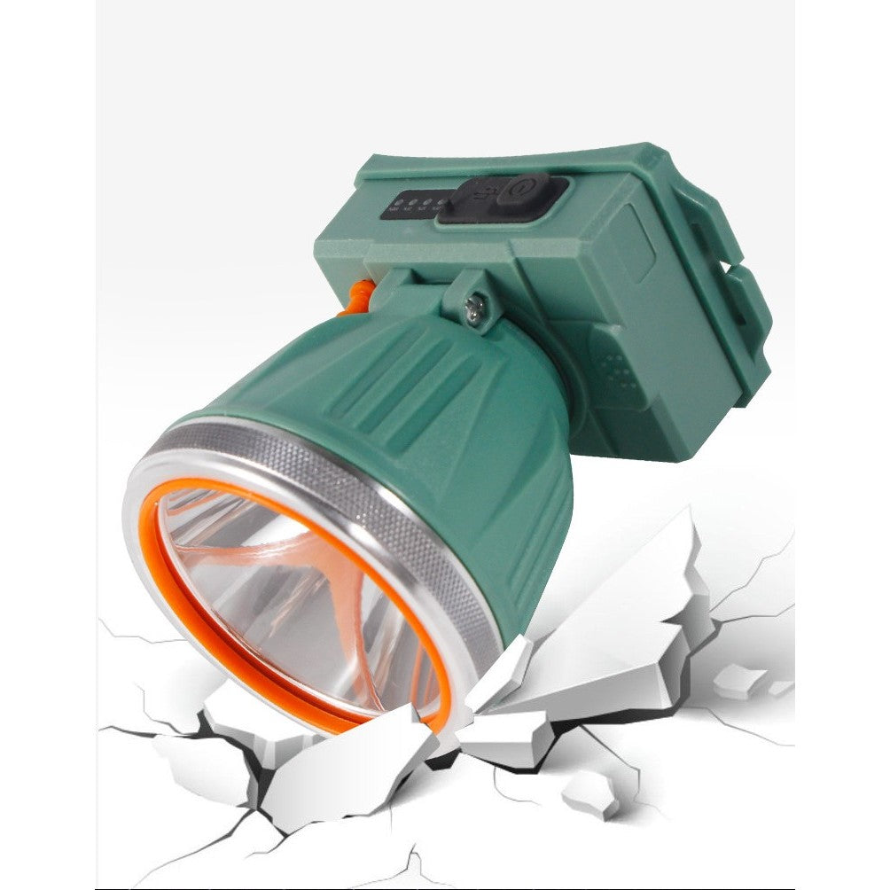 Lanterna LED de Montat pe Cap, Vivimall, cu Raza Lunga de Zoom, Reincarcabila USB, Far Telescopic, Rezistent la Apa, Reglabil, pentru Pescuit in Aer Liber, Camping, Lumina Puternica, Lanterna, 10.5x8x6.5 cm, Verde Inchis - vivimall.ro