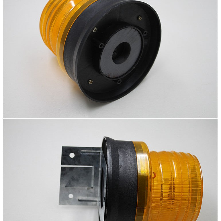 LED galben intermitent de atentionare cu incarcare solara Vivimall, 1.2 V, rezistent la apa IP65, panou solar incorporat, 11.5 x 11.6 cm, galben - vivimall.ro