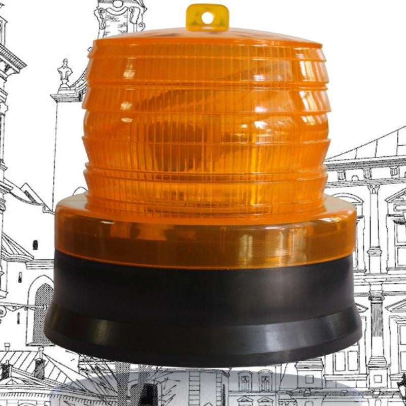 LED galben intermitent de atentionare cu incarcare solara Vivimall, 1.2 V, rezistent la apa IP65, panou solar incorporat, 11.5 x 11.6 cm, galben - vivimall.ro