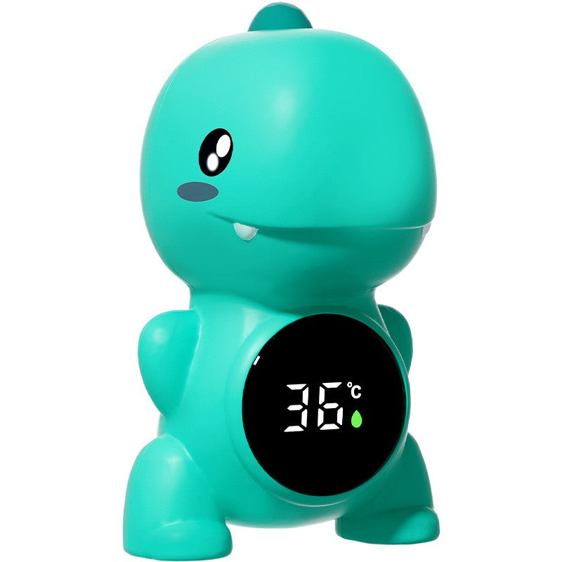 Termometru Electronic LED pentru Baie, Plutitor, Rezistent la apă, IPX7, Multifunctional, 3 Trepte de Temperatura, Model Dinozaur, 12x7cm, Verde - vivimall.ro