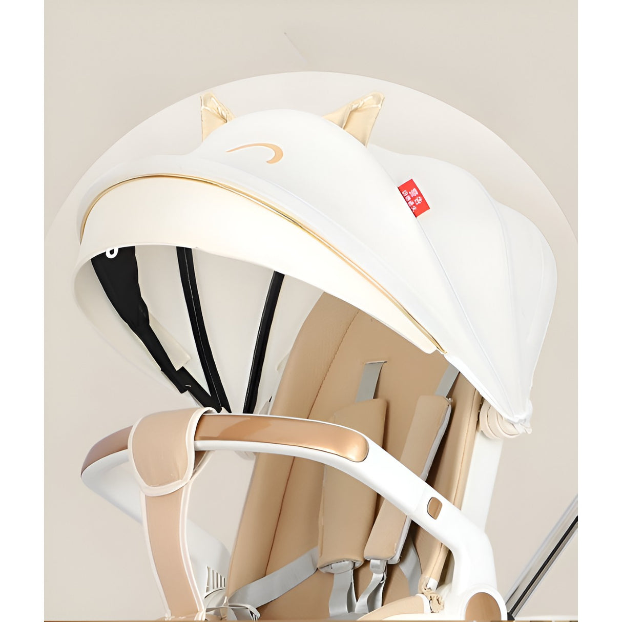 Carucior Sport Flippy 3in1, 6-36 Luni, Reversibil, Pliabil, Tavita pentru Masa, Pozitie de Somn, Centura de Siguranta, Roti 360, Suport Pahar, Copertina pentru Soare, 33x66x85cm, Alb Model Pisica - vivimall.ro