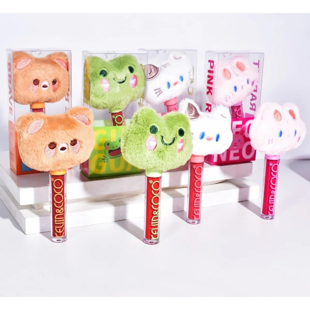 Luciu de Buze, Kevin&Coco, Animat de Plus, Model Pisica, Alb - vivimall.ro