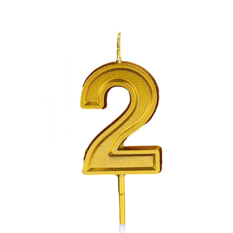 Lumanare pentru Tort Cifra 2, Vivimall, 4.8 cm, Aniversare, Aurie - vivimall.ro