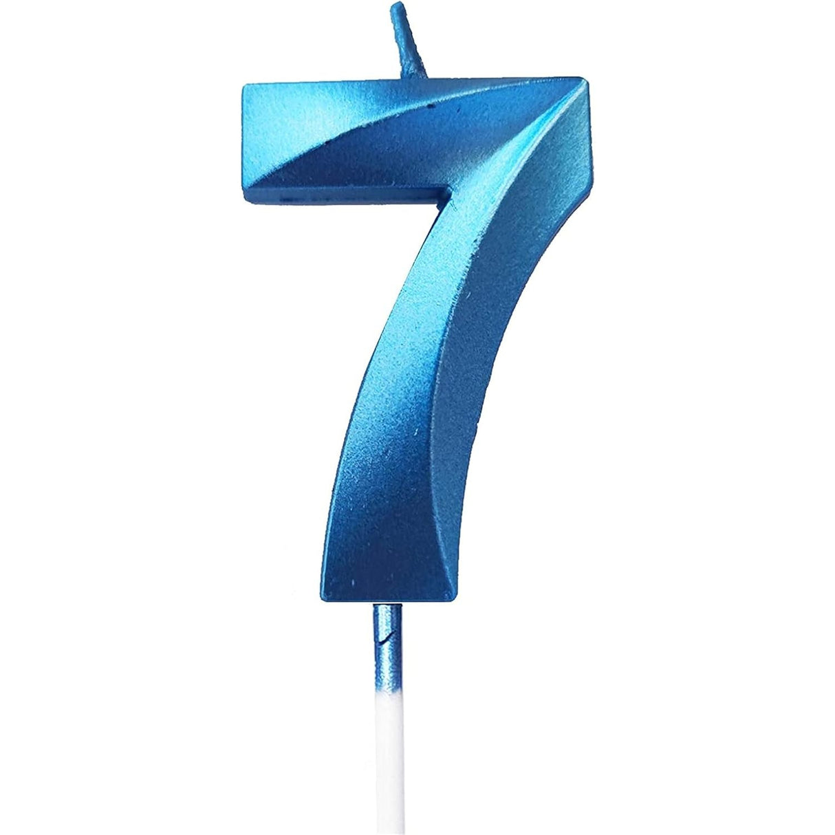 Lumanare Cifra 7, Flippy, Model Diamond, 5 x 3.4 cm, Albastru - vivimall.ro