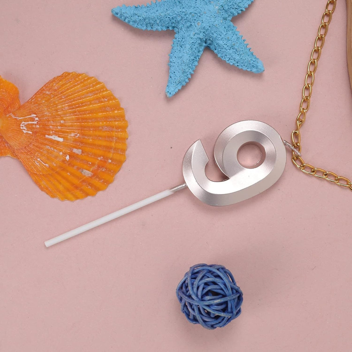 Lumanare Cifra 9, Flippy, Model Diamond, 5 x 3.4 cm, Argintiu - vivimall.ro