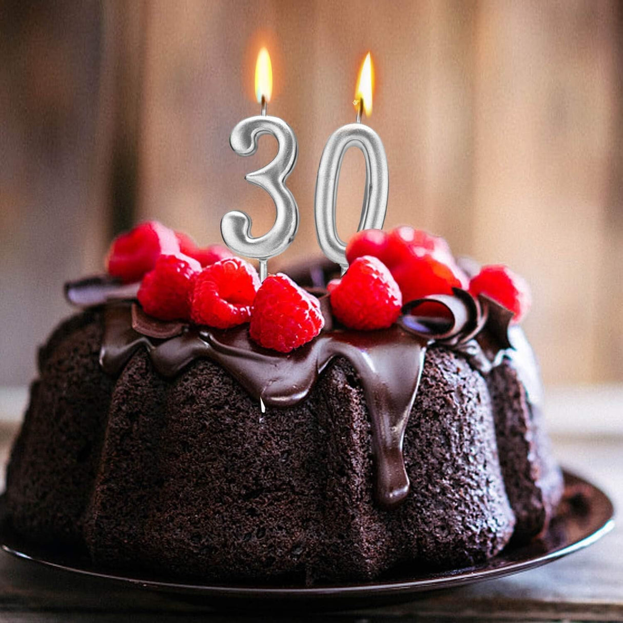 Lumanare de Tort, Vivimall, Model Cifra 0, Party, 4.5 x 2.5 cm, din Parafina, Argintiu - vivimall.ro