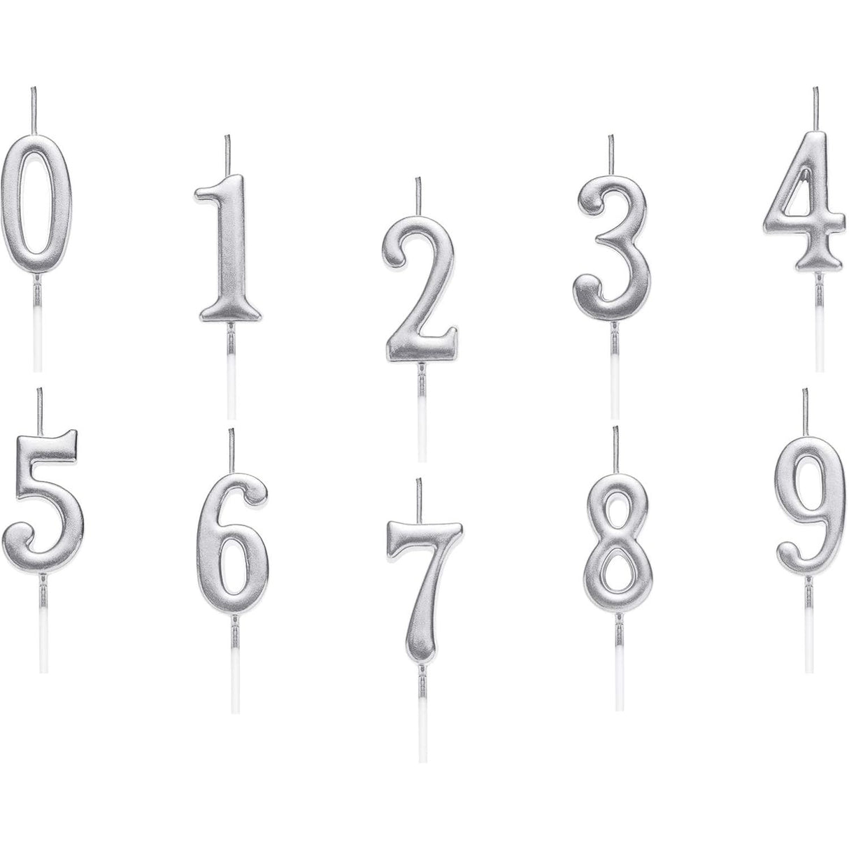 Lumanare de Tort, Vivimall, Model Cifra 3, Party, 4.5 x 2.5 cm, din Parafina, Argintiu - vivimall.ro