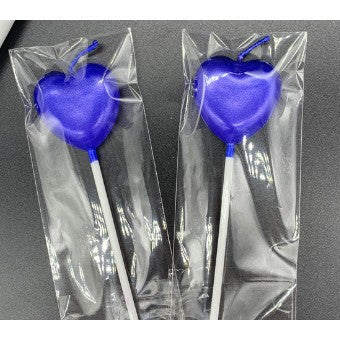 Lumanare de Tort, Vivimall, Model Inima, Party, 8.5 x 3 cm, Albastru - vivimall.ro