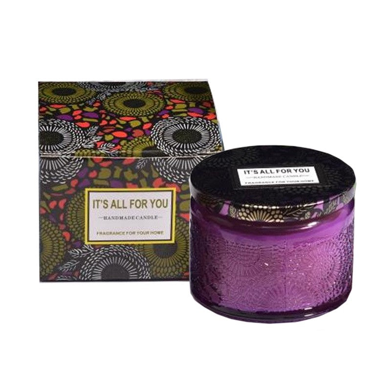 Lumanare Parfumata, Vivimall, Model Borcan, Mov, Aroma de Ceai Alb - vivimall.ro