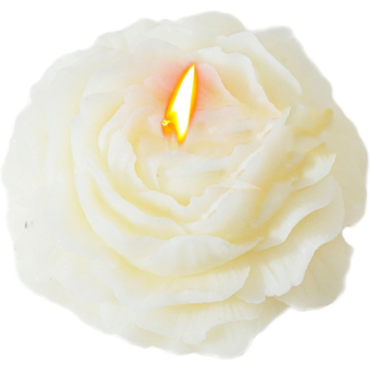 Lumanare Parfumata, Vivimall, Model Trandafir, Ardere 10h, 70 g, 7.5 x 3.5 cm, Parfum de Tuberoza, Alb - vivimall.ro