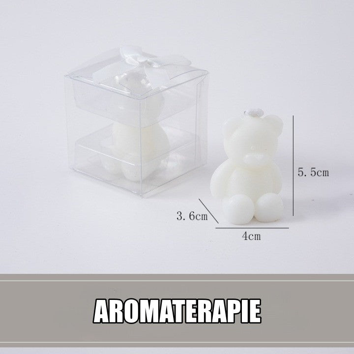 Lumanare Parfumata, Vivimall, Model Ursulet, Alba, Aromaterapie, 5.5x3.6x4 cm - vivimall.ro
