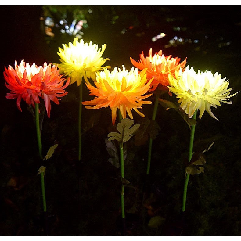 Lampa Solara LED tip Crizantema cu o floare pentru Gradina, Inaltime 80 cm, Vivimall - vivimall.ro