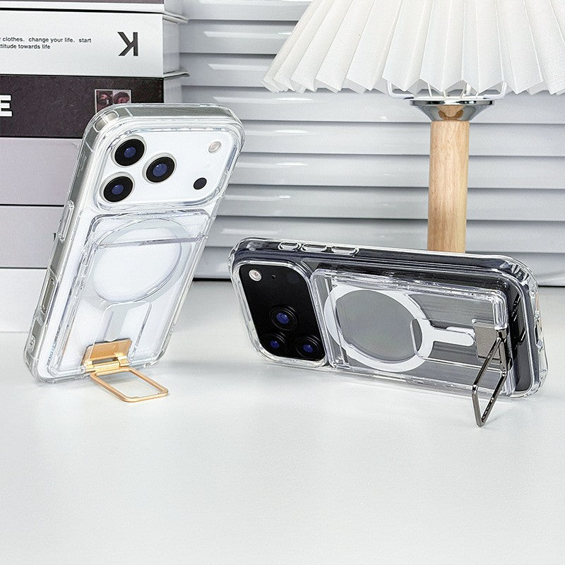 Suport Magsafe Magnetic pentru Telefon, Flippy, Suport pentru Card, Pc Transparent Auriu