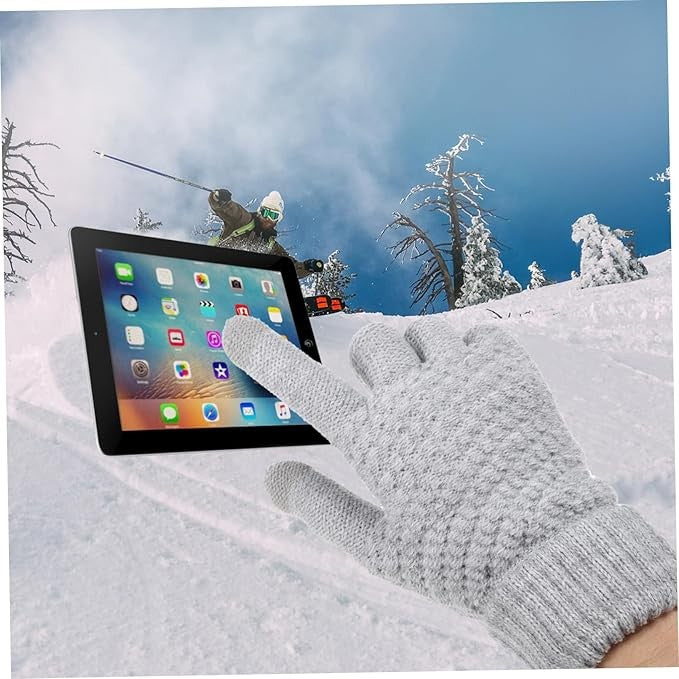 Manusi de Dama, Flippy, Functie Touchscreen (ecran tactil), Material Acril Tricotat, Manseta Elastica, Interior Catifelat, Marime Universala, Gri - vivimall.ro