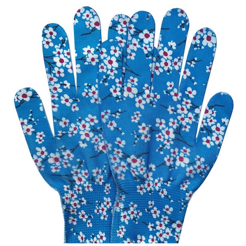 Manusi de Gradinarit, Flippy, din Nailon, Marime Universala 20 cm, Model Inflorat, Antiderapante, Multicolor - vivimall.ro