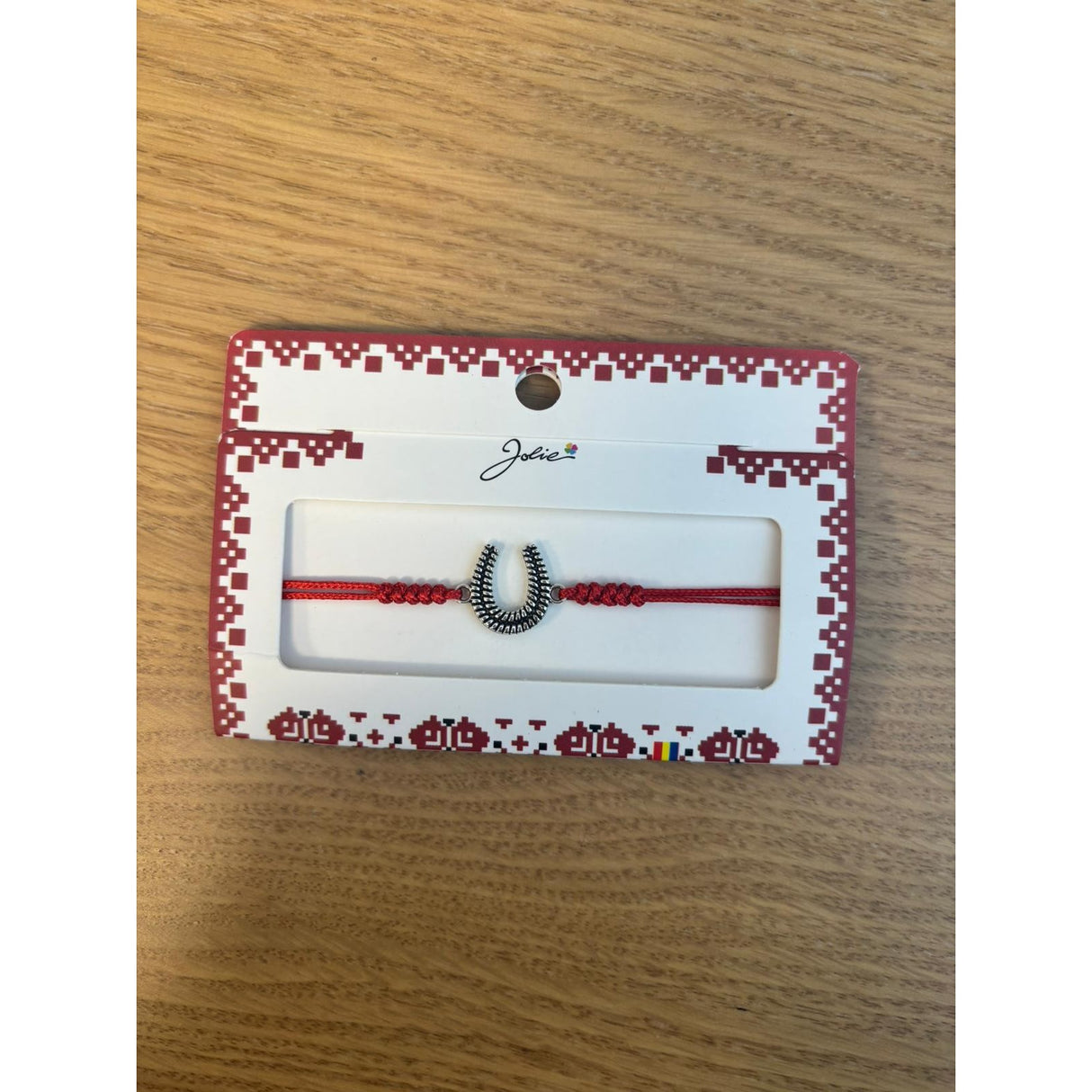 Martisor Bratara Impletita cu Pandantiv Metalic, Model Potcoava - vivimall.ro