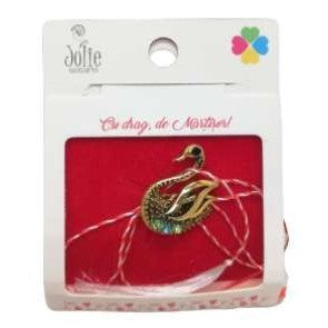 Martisor Brosa Lebada cu Pietre Model B-38 5.5cm x 7cm - vivimall.ro