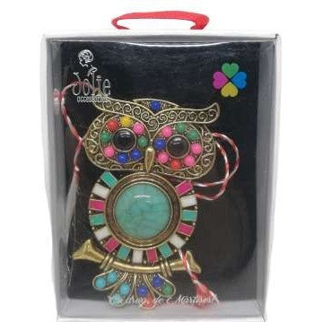 Martisor Brosa Multicolora V1 Bufnita 6cm x 8cm - vivimall.ro