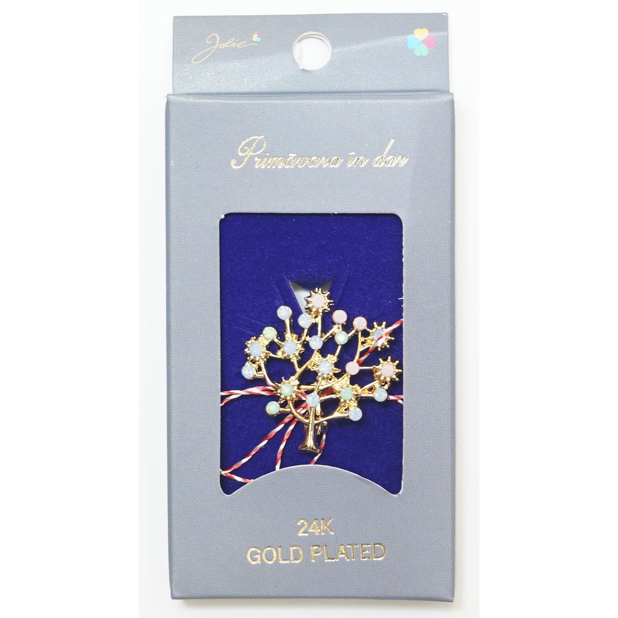 Martisor Brosa Placata cu Aur 24K, Dimensiune Brosa Aprox 2- 3 cm, Model 7 - vivimall.ro