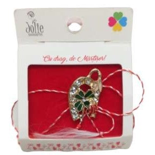 Martisor Brosa Potcoava cu Ghiocel, Trifoi si Buburuza Model B-1 5.5cm x 7cm - vivimall.ro