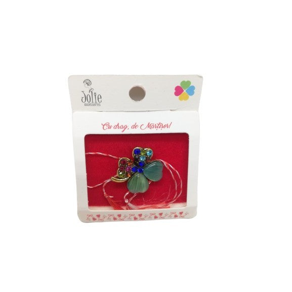 Martisor Brosa Trifoi Verde Model B-31 5.5cm x 7cm - vivimall.ro